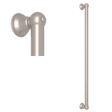 Perrin & Rowe 1250STN Cross Collection Decorative Grab Palladian, 36 in L, Satin Nickel, Solid Brass