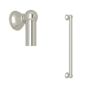 Perrin & Rowe 1251PN Rohl Cross Collection Decorative Grab Palladian, 1-3/8 in Dia x 24 in L, Polished Nickel, Solid Brass