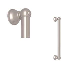 Perrin & Rowe 1252STN Cross Collection Decorative Grab Palladian, 1-3/8 in Dia x 18 in L, Satin Nickel, Solid Brass