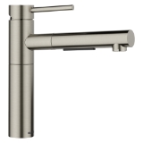 Blanco 443256 Alta II Kitchen Faucet, Commercial, 1.5 gpm Flow Rate, 140 deg Swivel Spout, Satin Platinum, 1 Handle, 1 Faucet Hole