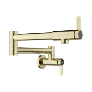 Blanco 527488 Culina II Pot Filler, Commercial, 1.5 gpm Flow Rate, 180 deg Swivel Spout, 2 Handles, Satin Gold