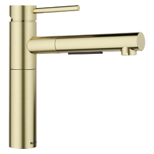 Blanco 527561 Alta II Kitchen Faucet, 1.5 gpm Flow Rate, 140 deg Swivel Spout, Satin Gold, 1 Handle, 1 Faucet Hole