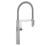 Blanco 527470 Culina II Kitchen Faucet, 1.5 gpm Flow Rate, PVD Steel, 1 Handle, 1 Faucet Hole, Commercial