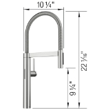 Blanco 527470 Culina II Kitchen Faucet, 1.5 gpm Flow Rate, PVD Steel, 1 Handle, 1 Faucet Hole, Commercial