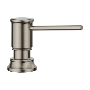 Blanco 443259 Empressa Soap Dispenser, 12 oz Capacity, 4.37 in OAL, Deck Mount, Solid Brass, Satin Platinum