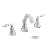 Moen® TV6420 Eva High Arc Bathroom Faucet, 1.2 gpm Flow Rate, 6 in H Spout, 8 to 16 in Center, Chrome, 2 Handles, Lift Rod Drain