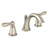 Moen® TV6620BN Brantford High Arc Bathroom Faucet, 1.2 gpm Flow Rate, 8 to 16 in Center, Brushed Nickel, 2 Handles, Lift Rod Drain