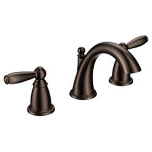 Moen® TV6620ORB Brantford High Arc Bathroom Faucet, 1.2 gpm, 8 to 16 in Center, Oil Rubbed Bronze, 2 Handles, Lift Rod Drain
