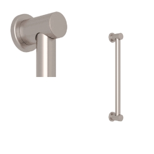 Perrin & Rowe 1265STN Lombardia® Decorative Grab Palladian, 18 in L, Satin Nickel, Solid Brass