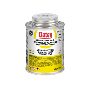 Oatey® FlowGuard Gold® 31911 1-Step All Weather Low VOC Medium Body CPVC Cement, 8 oz Container, Yellow