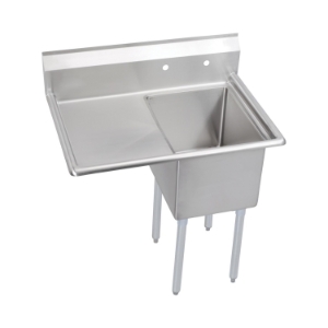 Elkay® 14-1C16X20-L-18X Standard Scullery Sink, 36.5 in L x 25.8 in W x 43.8 in H, Floor Mounting, 16 ga Stainless Steel, 1 Bowls, 1, Left Drainboards, 9 in Backsplash