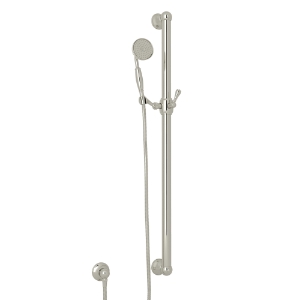 Perrin & Rowe 1272EPN Rohl Cross Collection Handshower Hand Set, 1-Function Shower Head, 1.8 gpm Flow Rate, 59 in L Hose, Nickel