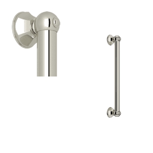 Perrin & Rowe® 1277PN Italian Country Bath Decorative Grab Palladian, 18 in L, Polished Nickel, Solid Brass