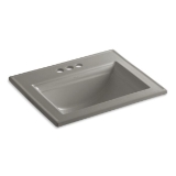 Memoirs® Elegant Self-Rimming Bathroom Sink With Overflow, Rectangular, 4 in Faucet Hole Spacing, 22-3/4 in W x 18 in D x 8-7/8 in H, Drop-In Mount, Vitreous China, Cashmere