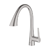 GROHE 32298DC3 Ladylux® Pull-Down Kitchen Faucet, 1.75 gpm, Supersteel, 1 Handle, 1 Faucet Hole, Residential