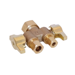 LEGEND 114-731NL T-598NL 1/4 Turn Straight Stop Valve, 5/8 x 3/8 x 3/8 in Nominal, Compression End Style, 125 psi Pressure, Forged Brass Body, Polished Chrome