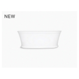 Kohler® 8332-0 Memoirs® Bathtub with Center Toe-Tap Drain and Kohler® Lithocast® Gloss Cover, Soaking, 59-11/16 in L x 34 in W, Center Drain, White