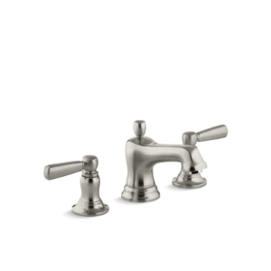 Kohler® 10577-4-BN Widespread Bathroom Sink Faucet, Bancroft®, 1.2 gpm Flow Rate, 2-9/16 in H Spout, 8 to 16 in Center, Vibrant® Brushed Nickel, 2 Handles, Pop-Up Drain