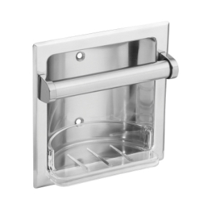 Moen® 2565CH Soap Holder, Donner Commercial, 6-1/4 in H x 6-1/4 in W, Zinc Alloy, Polished Chrome