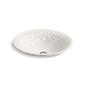 Kohler® 17890-RL-K8 Derring® Vessel Bathroom Sink, Round Shape, 17-11/16 in W x 17-11/16 in D x 6 in H, Countertop/Wall Mount, Vitreous China, Translucent White