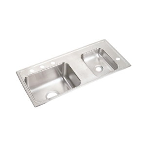 Elkay® DRKR3717R0 Lustertone™ Classroom Sink, Rectangle Shape, 37-1/4 in W x 7-5/8 in D x 37-1/4 in H, Top Mount, Stainless Steel, Lustertone™