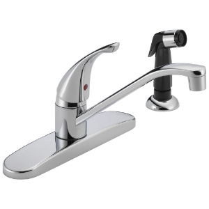 Peerless® P115LF Kitchen Faucet, 1.8 gpm Flow Rate, 8 in Center, Swivel Spout, Polished Chrome, 1 Handle