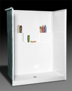 Oasis® SH-6034 Legacy™ 1-Piece Shower Stall with 4 in Dam, 60 in W x 74-3/8 in H, Fiberglass Composite