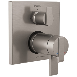DELTA® T27T867-SS Ara® Angular Modern TempAssure® 17T Series Valve Trim with 3-Setting Integrated Diverter, Stainless