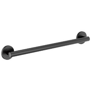 Brizo® 69375-BL Euro Round Decorative Grab Bar, 24 in L x 1-1/4 in Dia, Matte Black, Metal