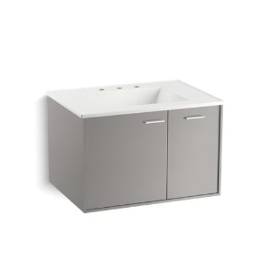 Kohler® 99541-R-1WT Jute® Bathroom Vanity Cabinet, 19-1/2 in OAH x 30 in OAW x 21-7/8 in OAD, Wall Mount, Mohair Grey Cabinet
