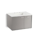 Kohler® 99541-R-1WT Jute® Bathroom Vanity Cabinet, 19-1/2 in OAH x 30 in OAW x 21-7/8 in OAD, Wall Mount, Mohair Grey Cabinet