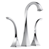 Brizo® 65430LF-PC Virage® Widespread Vessel Lavatory Faucet With Overflow, Commercial, 5-9/16 in Spout, 9-9/16 in H Spout, 6 to 16 in Center, Polished Chrome, 2 Handles, Grid Strainer Drain