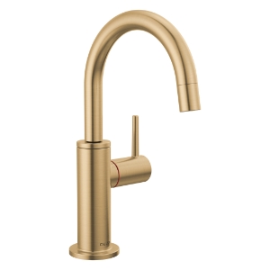 DELTA® 1930LF-H-CZ Contemporary Round Instant Hot Water Dispenser, Commercial/Residential, 1.5 gpm Flow Rate, 360 deg Swivel Spout, Champagne Bronze, 1 Handle