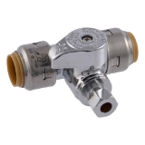 Sharkbite™ UR24983A 1/2" Sharkbite Max™ x 1/2" Sharkbite Max™ x 1/4" Compression Tee Stop (Lead Free)