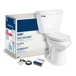 Mansfield® 384CTK WH Toilet Kit, Summit™, Elongated Bowl, 16-1/2 in H Rim, 12 in Rough-In, 1.6 gpf, White