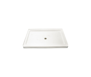 Clarion SP6036-WH Residential 1-Piece Shower Base, White, Center Drain, 60 in L x 36 in W x 5 in D