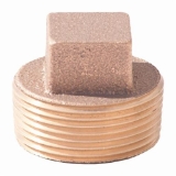 Merit Brass X117-20 Cored Square Head Plug, 1-1/4 in Nominal, MNPT End Style, 125 lb, Brass, Rough