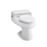 Kohler® 3597-0 Comfort Height® 1-Piece Toilet with Left Hand Trip Lever, San Raphael®, Elongated Bowl, 16-1/2 in H Rim, 12 in Rough-In, 1 gpf, White