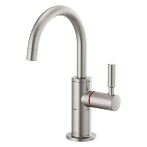 Brizo® 61320LF-H-SS Solna® Instant Hot Faucet, 1 gpm at 60 psi Flow Rate, Stainless Steel, 1 Handle