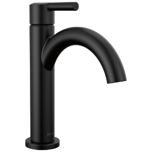 DELTA® 15749LF-BL Nicoli™ Single Handle Bathroom Faucet, 1.2 gpm Flow Rate, 4-1/4 in H Spout, 1 Handle, Metal Push Pop-Up Drain, 1 or 3 Faucet Holes, Matte Black