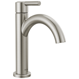 DELTA® 15749LF-SS Nicoli™ Single Handle Bathroom Faucet, 1.2 gpm Flow Rate, 4-1/4 in H Spout, 1 Handle, Metal Push Pop-Up Drain, 1 or 3 Faucet Holes, Stainless