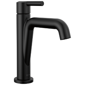 DELTA® 15849LF-BL Nicoli™ Single Handle Bathroom Faucet, 1.2 gpm Flow Rate, 4-7/8 in H Spout, 1 Handle, 1 or 3 Faucet Holes, Matte Black