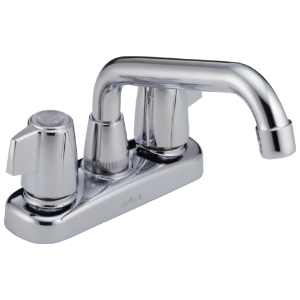 DELTA® 2123LF Classic™ Laundry Faucet, 4 in Center, Polished Chrome, 2 Handles