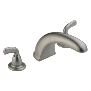 DELTA® BT2710-SS Roman Tub Trim, Foundations®, 18 gpm Flow Rate, 8 to 16 in Center, Stainless, 2 Handles, Function: Traditional