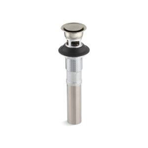 Kohler® 7124-A-BN Pop-Up Clicker Drain With Overflow, 1-1/4 in Nominal, Solid Brass Drain, Vibrant® Brushed Nickel redirect to product page