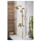 Brizo® 74799-GL Essential™ Shower Series Linear Square Universal Wall Slide Bar With Adjustable Slide, 28-7/8 in L Bar, 3-11/16 in OAD, Luxe Gold