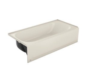 BOOTZ® 011-2364-96 Aloha Bathtub, Rectangle Shape, 60 in L x 30 in W, Right Drain, Biscuit