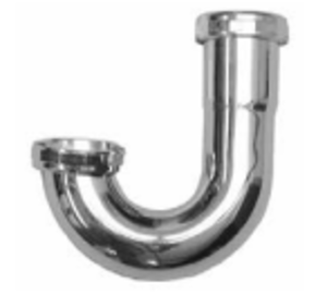 PASCO 34186 J-Bend With Captured Nut, 1-1/2 in Nominal, 17 ga, Polished Chrome