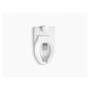 Kohler® 84323-0 Kingston™ Ultra Rear Spud Flushometer Bowl, White, Elongated Shape, 15 in H Rim, 2-1/8 in Trapway