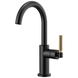 Brizo® 61043LF-BLGL Bar Faucet, Litze™, Matte Black/luxe Gold, 1 Handle, 1.8 gpm